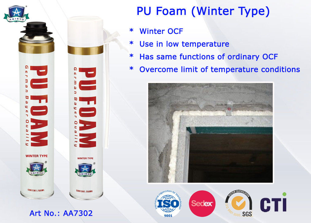 Winter Type PU Foam Insulation Spray B3 Fire Resistant for Doors and