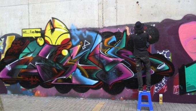 Non Fading Graffiti Spray Paint  Impact Enduring For Different Surface 0