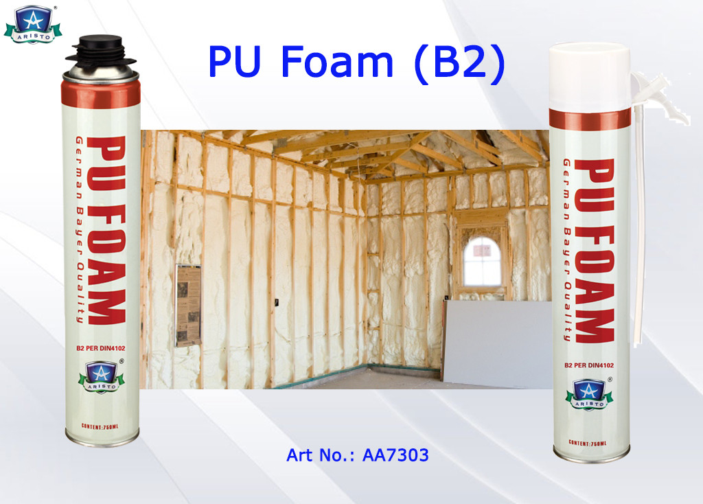 Nonflammable PU Foam Insulation Spray B2 Aristo Multi Purpose Foam Spray Can