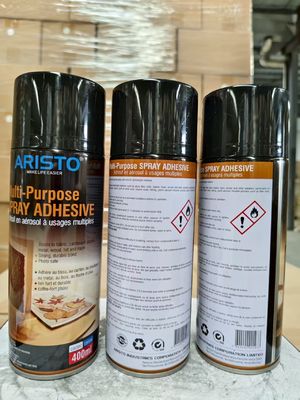 Clear Multipurpose Spray Adhesive with Less Than 30% Voc Content in 350g Cans and 500ml Volume
